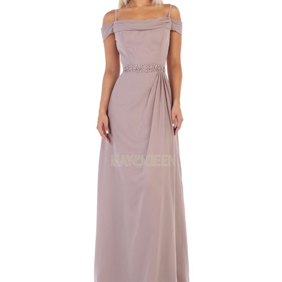 ROSE BURGUNDY MAUVE BLUE CHAMPAGNE MOTHER OF THE BRIDE GROOM GOWN - Picture 2 of 9